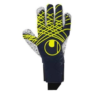 101132901-gants-de-gardien-uhlsport-prediction-supergrip-plus-finger-surround-bleu-marine-blanc-jaune-fluo