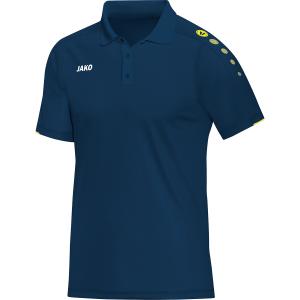 6350-u-42-polo-jako-classico-bleu-nuit-jaune-citron