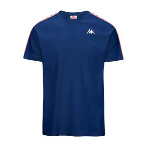 303uv10-r10-t-shirt-kappa-coen-slim-222-banda-blue-iris-white-brown-lt-honey