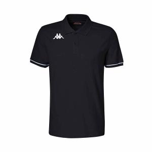 321327w-a08-polo-enfant-kappa-barl-black-white