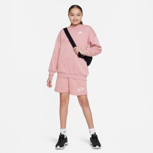 fd2923-618-sweatshirt-col-rond-fille-nike-club-fleece-oversized-lbr-red-stardust